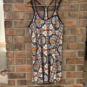 Swell Navy and Orange Patterned Dress